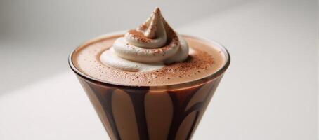 Delicious chocolate beverage that energizes taste senses immediately photo