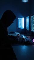 Anonymous Hacker conducts Bitcoin transaction on Dark Web Marketplace Digital Currency Cybercrime photo