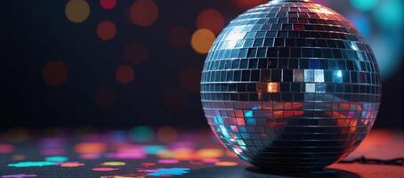 A disco ball is rendered as a vibrant illustration photo