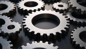 Digital artwork illustrating a gear symbolizing business acquisition growth photo
