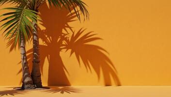 Palmshaded naturalistic mockup against an earthy orange summer backdrop photo