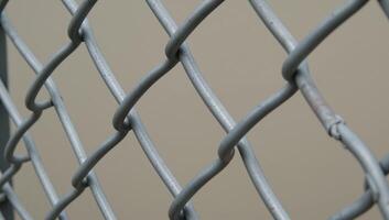 Industrial park Metal chainlink fence for security photo