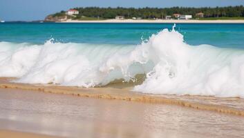 A blue water wave patterned design as a visually appealing template for visual projects or designs photo