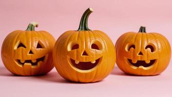 Humorous pumpkin faces photo