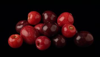 A photorealistic portrait of a magical garden with vibrant berries against a dark backdrop Pixar Disney style photo
