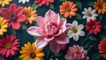 Intricate detailed floralthemed artwork with a photorealistic style photo
