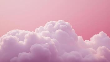 A soft pastel image featuring pink clouds above a serene landscape photo