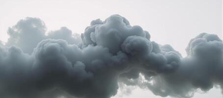 Dramatic billowing grey smoke contrasted against bright white backdrop creates an ethereal ambiance photo