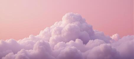 A soft pastel image featuring pink clouds above a serene landscape photo