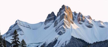 Winter mountains depicted as an isolate watercolor image on a transparent backdrop photo