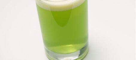 Highquality closeup of cannabis beverage on white backdrop advertising ready photo