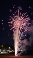 Outdoor display showcasing rapid dazzling firework bursts photo