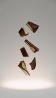 Chocolate Bar Floats Isolated in Air Background Dessert Snack photo