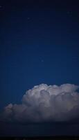 Tranquil starry night over glowing clouds photo