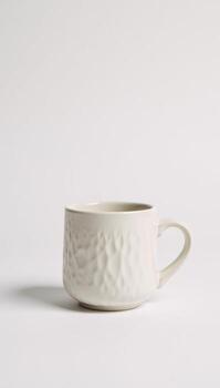 Ceramic mug set against a purewhite backdrop with no additional elements included Isolated photo
