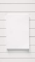 White shiplap farmhouse background for notebook with lined blank page design photo