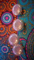 Vibrant abstract wallpaper featuring a shimmering flow of colorful sparks and shining highlights photo