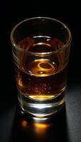 Topdown perspective of whiskey in a glass photo