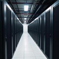 Data Center showcasing servers for Blockchain Infrastructure Support Or alternatively Blockchainfocused server farm within data center environment photo