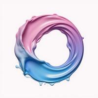 Abstract PinkBlue Liquid Wave Shape Form Rendered as an Isolated Icon against Cutout Background photo