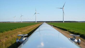 Windpowered hydrogen pipeline photo
