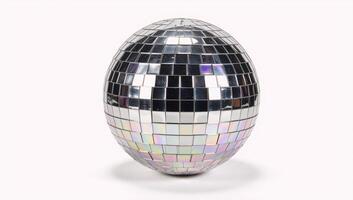 Isolated disco ball against white background photo