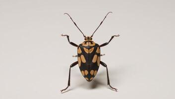 Box Elder Bug portrayed against a backdrop photo
