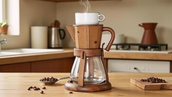 Handdrawn percolator captures espresso lovers whimsical kitchen doodles photo