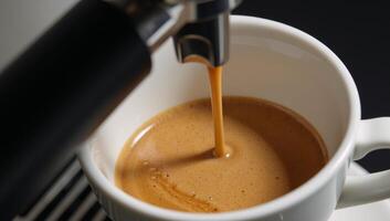 Coffee machine serving an espresso shot photo