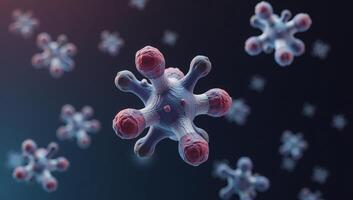 3D abstract rendering featuring H2O molecule on water molecules backdrop targeting medical audience photo