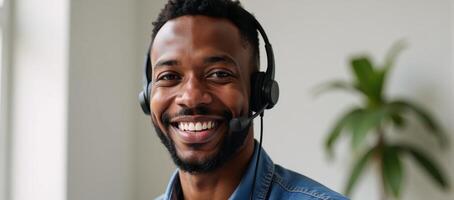 A smiling young man with headgear AfricanAmerican photo