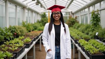 Young Black graduate student biologist with a Ph photo