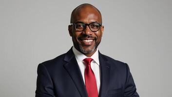 Successful AfricanAmerican male business managerfinancial advisor portrayed in a professional portrait setting photo