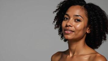 African American Female Model Photorealistic Portrait with High Details photo