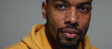 Digital mockup featuring an attractive African American man in a hoodie sweater photo