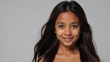An AfricanAmerican female subject with long flowing locks is featured photo