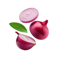 Sliced red onion on transparent background png