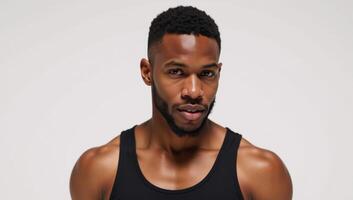 Cartoon image showcasing an isolated black male ballet dancer wearing a leotard photo