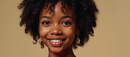 A captivating African American beauty depicted in an oil paintingvector style suitable for various print applications such as fabrics papers wallpapers and home decorations photo