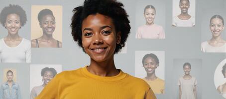 Social Network Profiles Overlapping Images Showcasing Creativity Style Among African American Girls photo