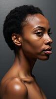 Sideon portraits of African Americans rendered with smokey watercolors photo