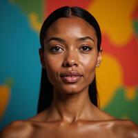 Abstract backdrop featuring an African American female subject photo