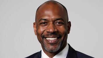 Portrait showcases an accomplished middleaged African American businessmanentrepreneur photo