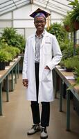 Young Black graduate student biologist with a Ph photo