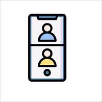 A phone with two people on it vector