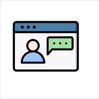 A person is talking to someone on a computer vector