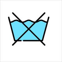 A blue sign with a bowl of water and a cross vector