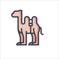 A camel is standing in front of a white background vector