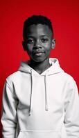 AfricanAmerican youth against red backdrop cultural diversity ethnic representation and youth culture photo