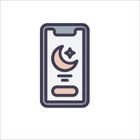 A phone with a moon and stars on it vector